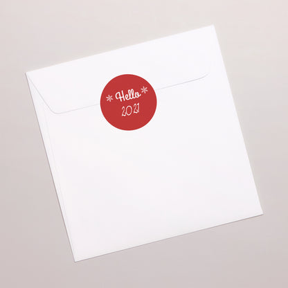Sticker Fin d'année Rond Voeux aquarelle photo N° 3