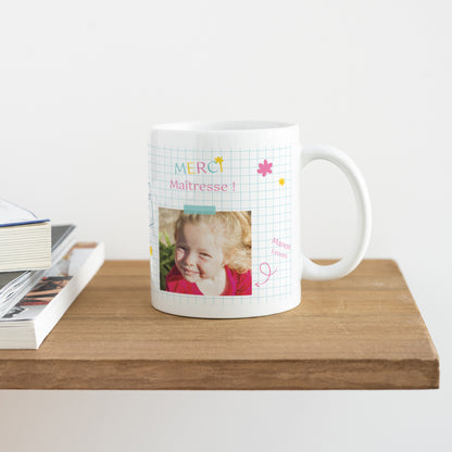 Mug Objets Blanc Merci maitresse photo N° 4