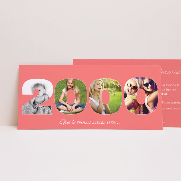 Invitations Anniversaire Adulte Panoramique paysage 30 ans au fil du temps photo