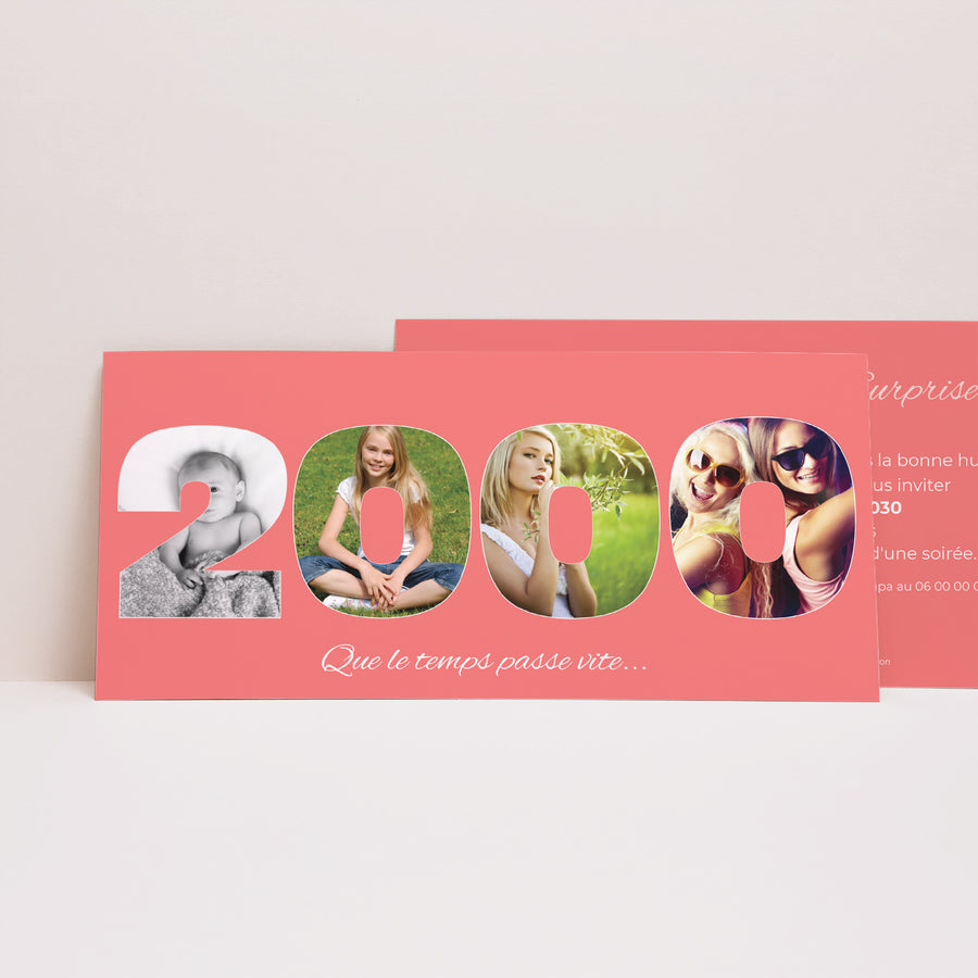 Invitations Anniversaire Adulte Panoramique paysage 30 ans au fil du temps photo
