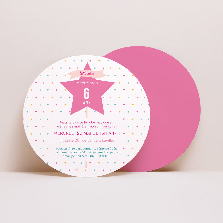 Invitations Anniversaire Enfant Rond Princesse photo