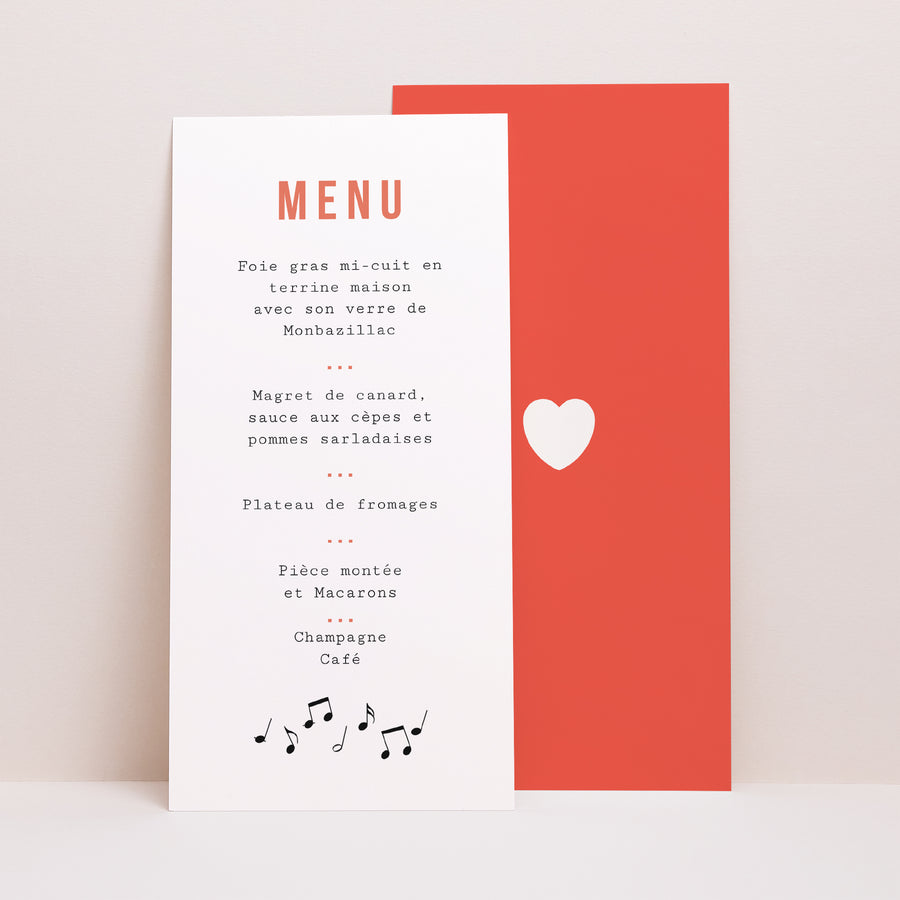 Menu Mariage Panoramique portrait Disque Vinyl photo