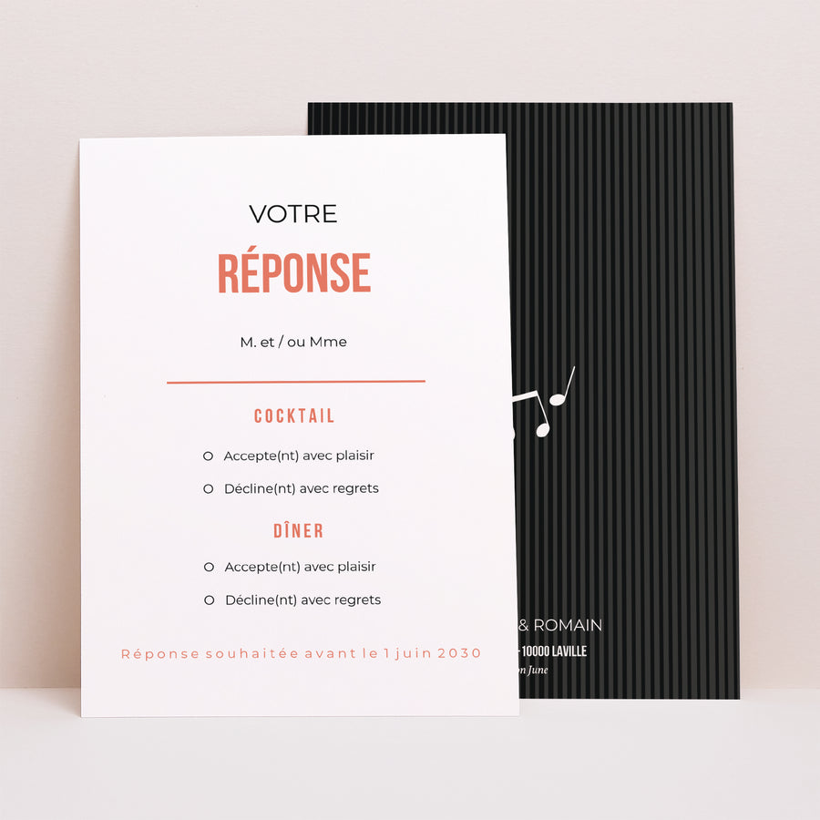 Carton réponse Mariage Portrait Disque Vinyl photo
