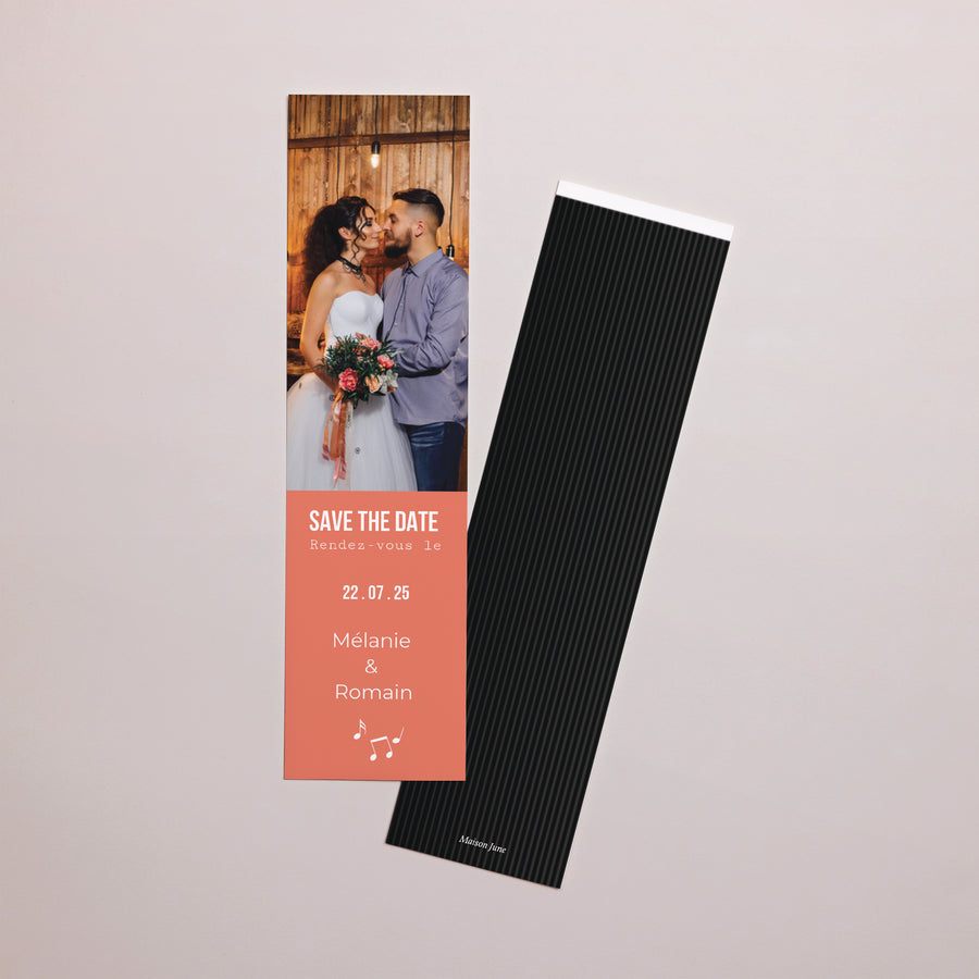 Save the date Mariage Marque-page Disque Vinyl photo