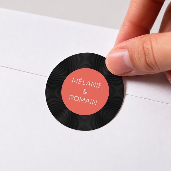 Sticker Mariage Rond Disque Vinyl photo