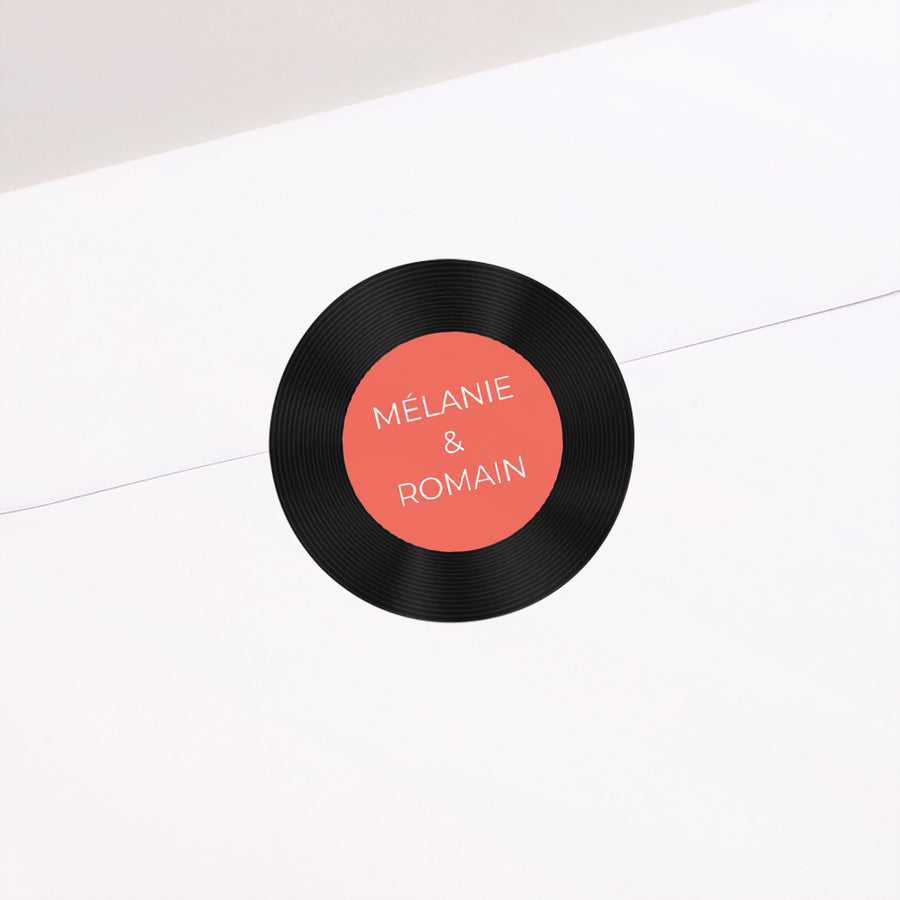 Sticker Mariage Rond Disque Vinyl photo