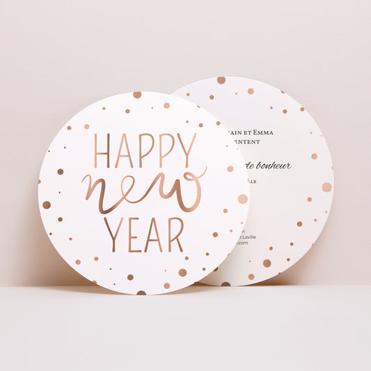 Carte de voeux Fin d'année Rond Cuivré photo