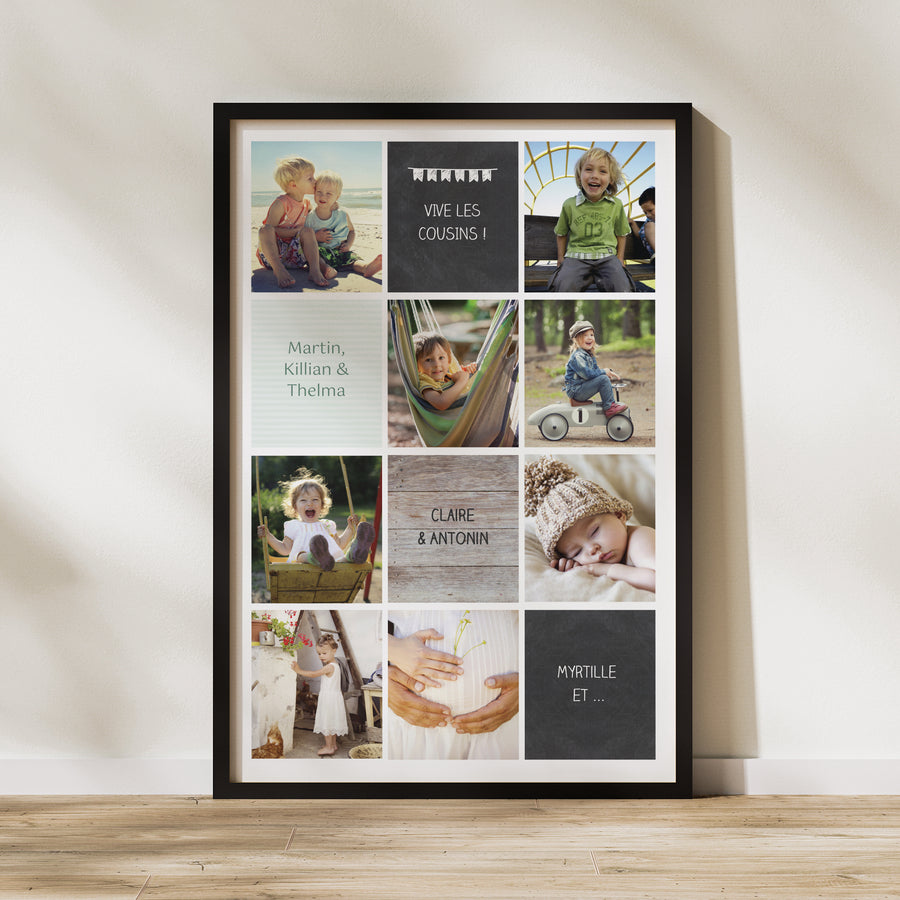 Affiche Photos Portrait 60 x 90 cm Damier Photo Vertical photo
