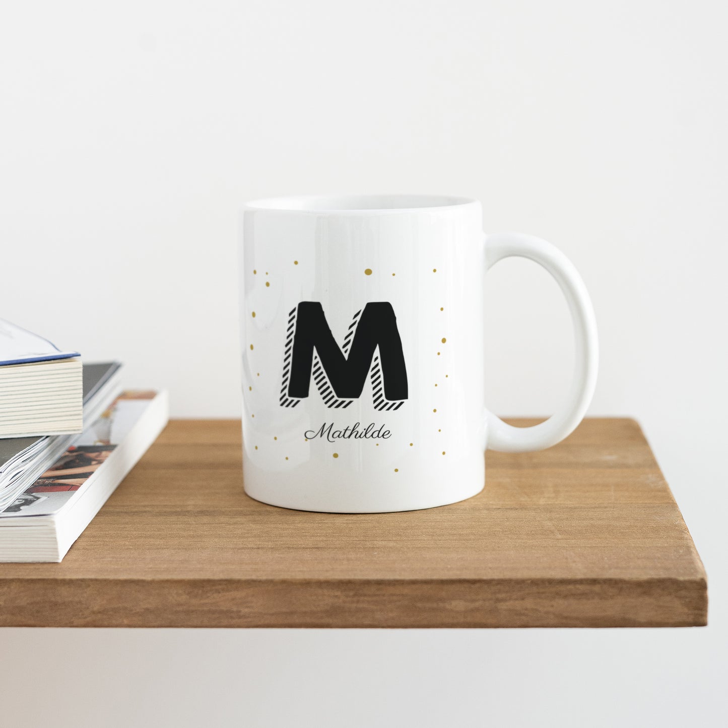 Mug Objets Blanc Initiale + prénom photo N° 4