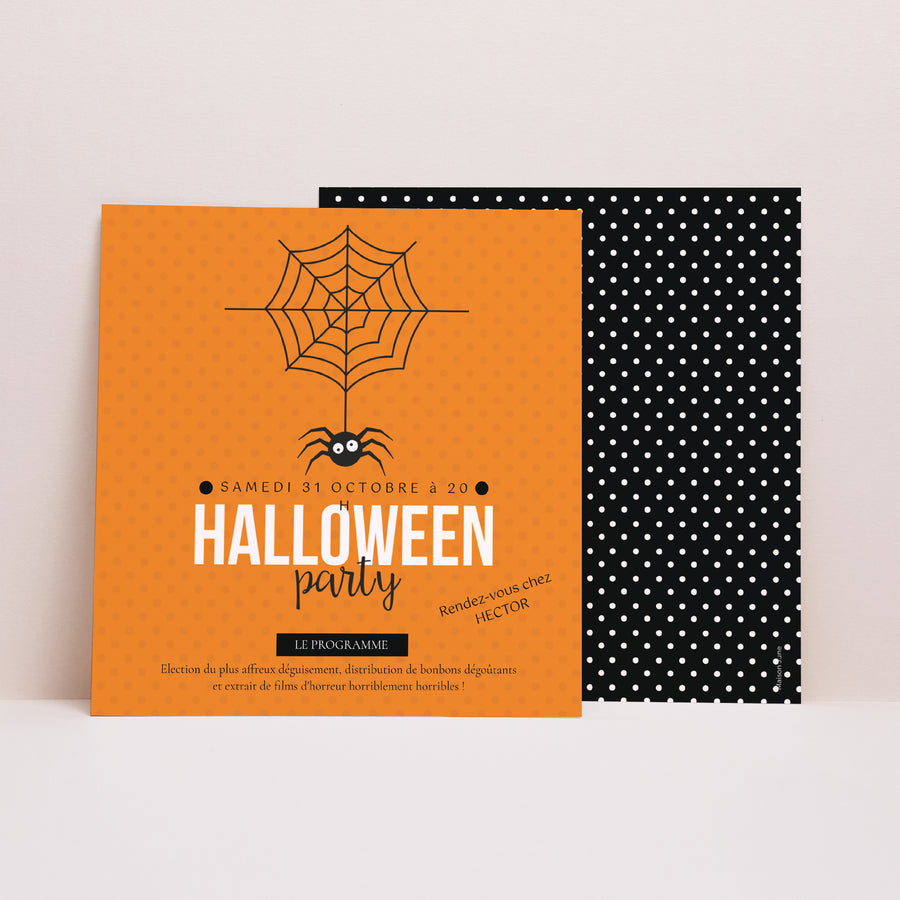 Invitations Anniversaire Enfant Carré Halloween photo