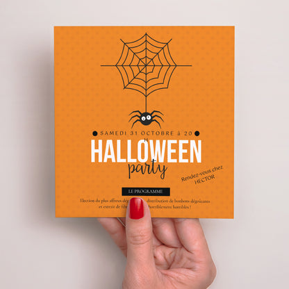 Invitations Anniversaire Enfant Carré Halloween photo N° 2