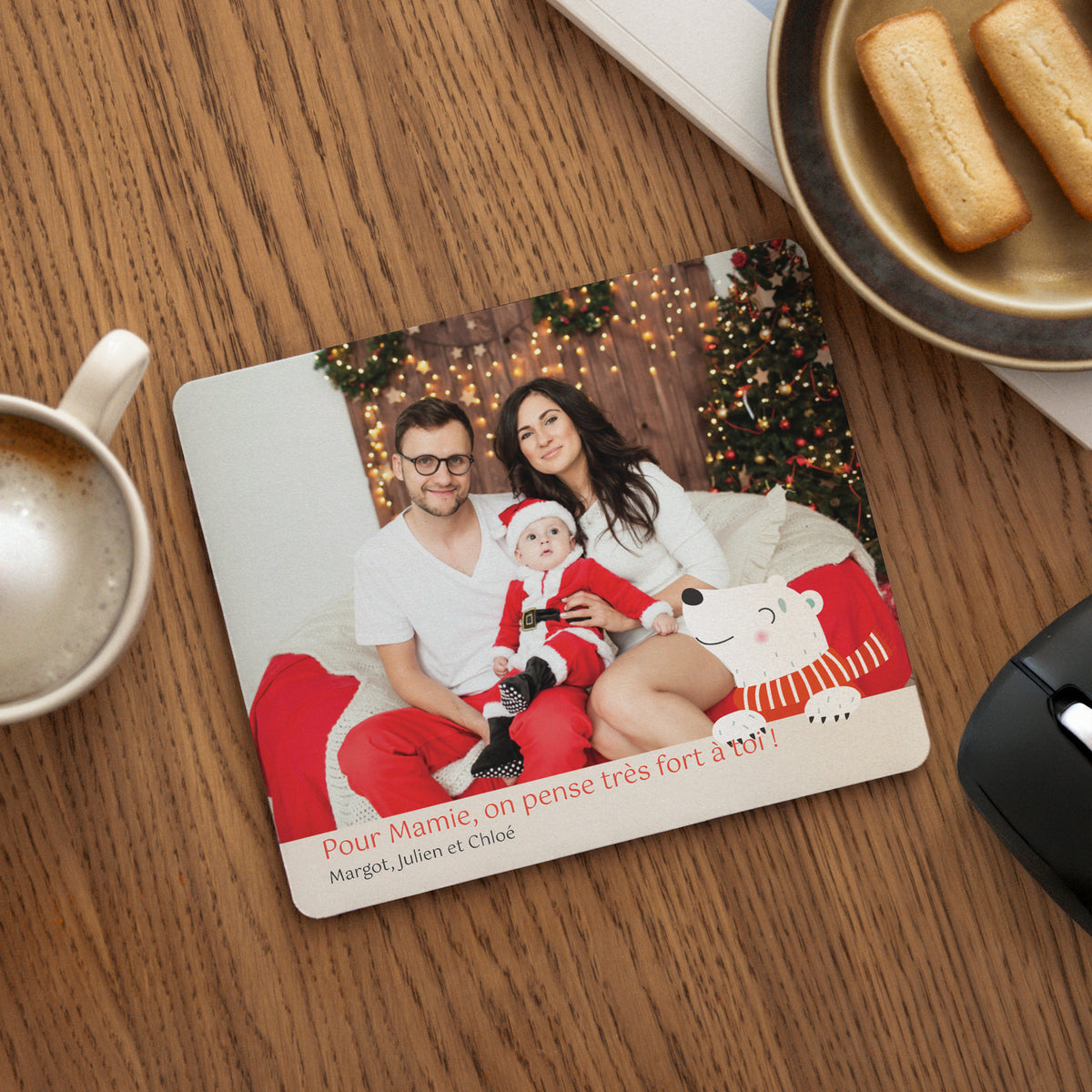 Tapis de souris Fin d'année Rectangle Ours de Noël II photo N° 1