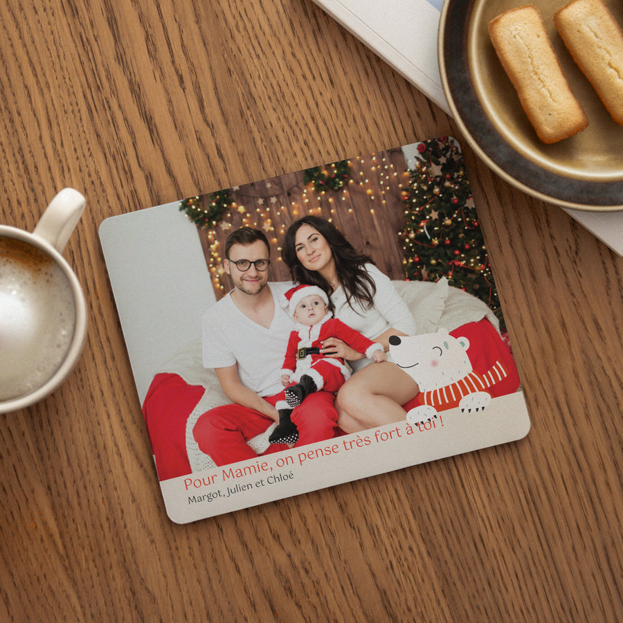 Tapis de souris Fin d'année Rectangle Ours de Noël II photo