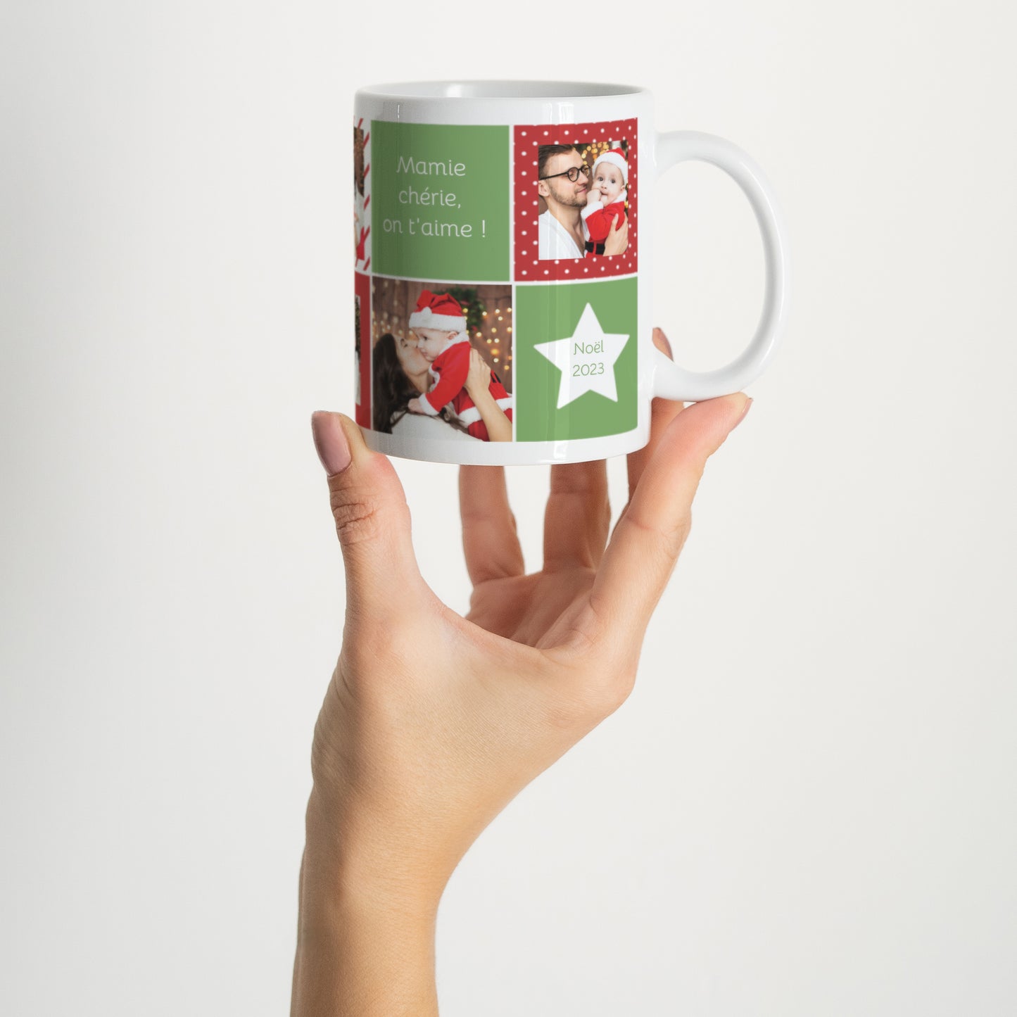 Mug Objets Blanc Damier de Noel photo N° 2
