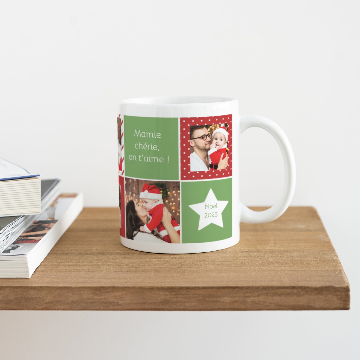 Mug Objets Blanc Damier de Noel photo N° 4