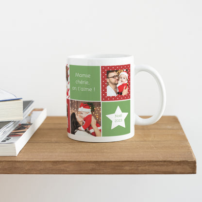 Mug Objets Blanc Damier de Noel photo N° 4