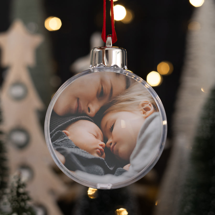 Boule de Noël Fin d'année Ronde Ma famille photo