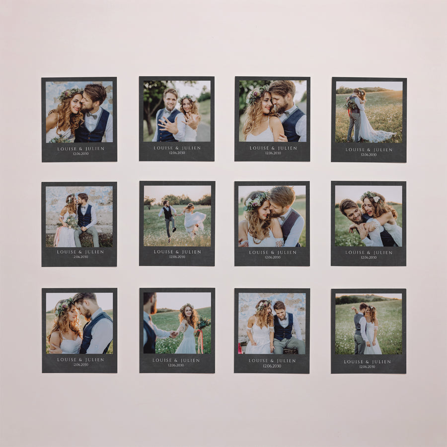 Tirage photo Photos Lot de 12 Mini-tableaux ardoise photo