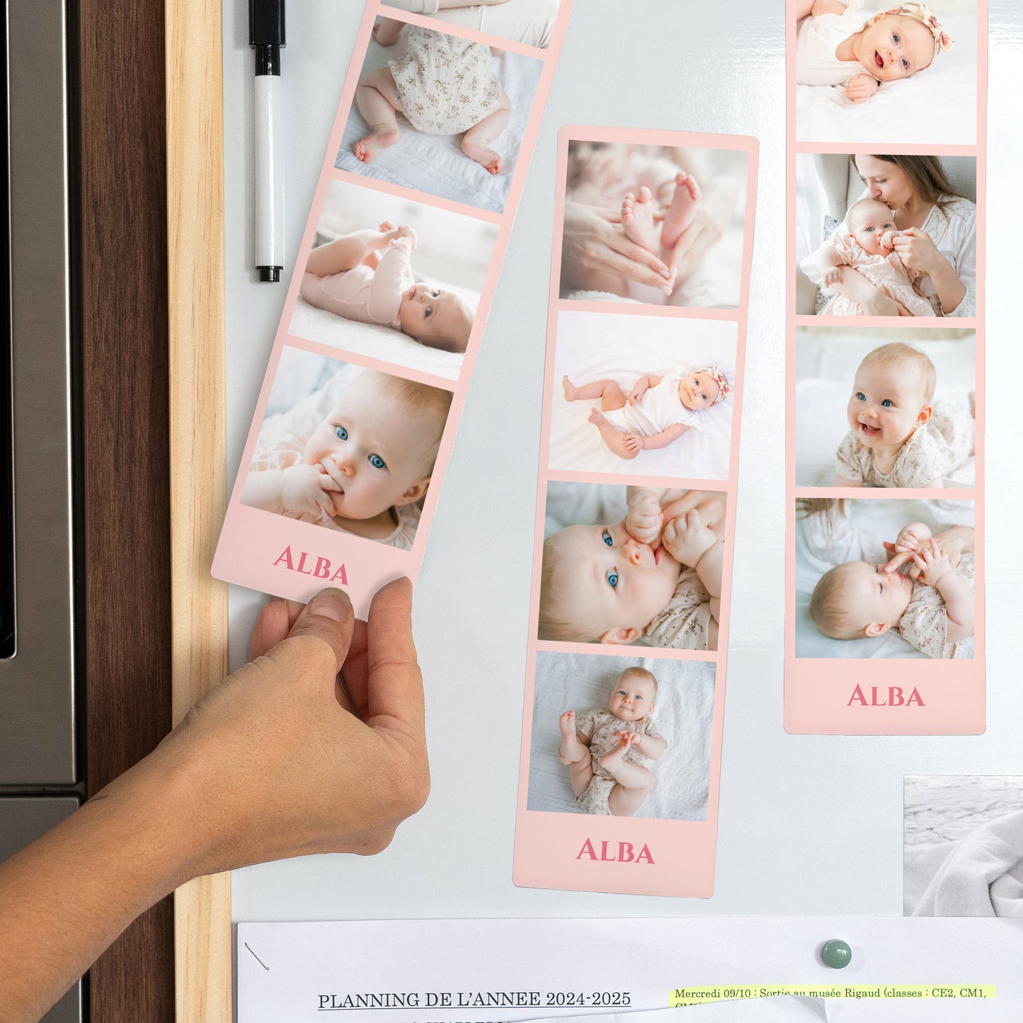 Tirage photo Photos Lot de 3, magnétique Naissance rose photo N° 2