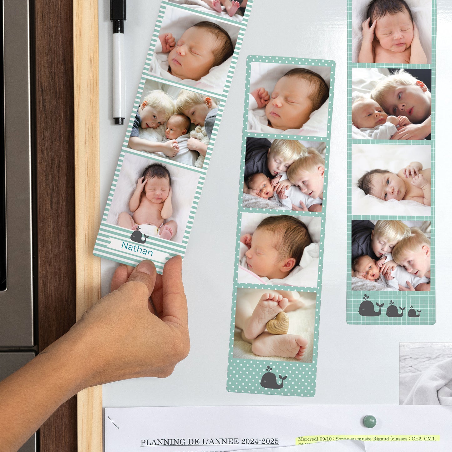 Tirage photo Photos Lot de 3, magnétique Naissance Garçon photo N° 2