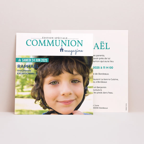 Faire-part Communion Carré Communion Magazine photo