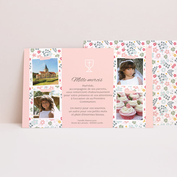 Remerciements Communion Paysage Fleuri, merci photo