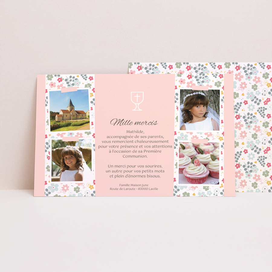 Remerciements Communion Paysage Fleuri, merci photo