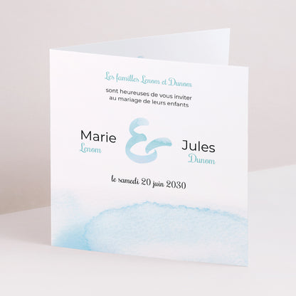 Faire-part Mariage Carré double volet Aquae Sextiae photo N° 1