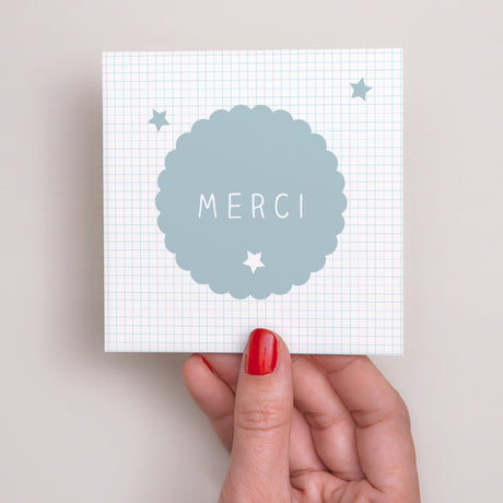 Remerciements Naissance Carré Bleu tendre