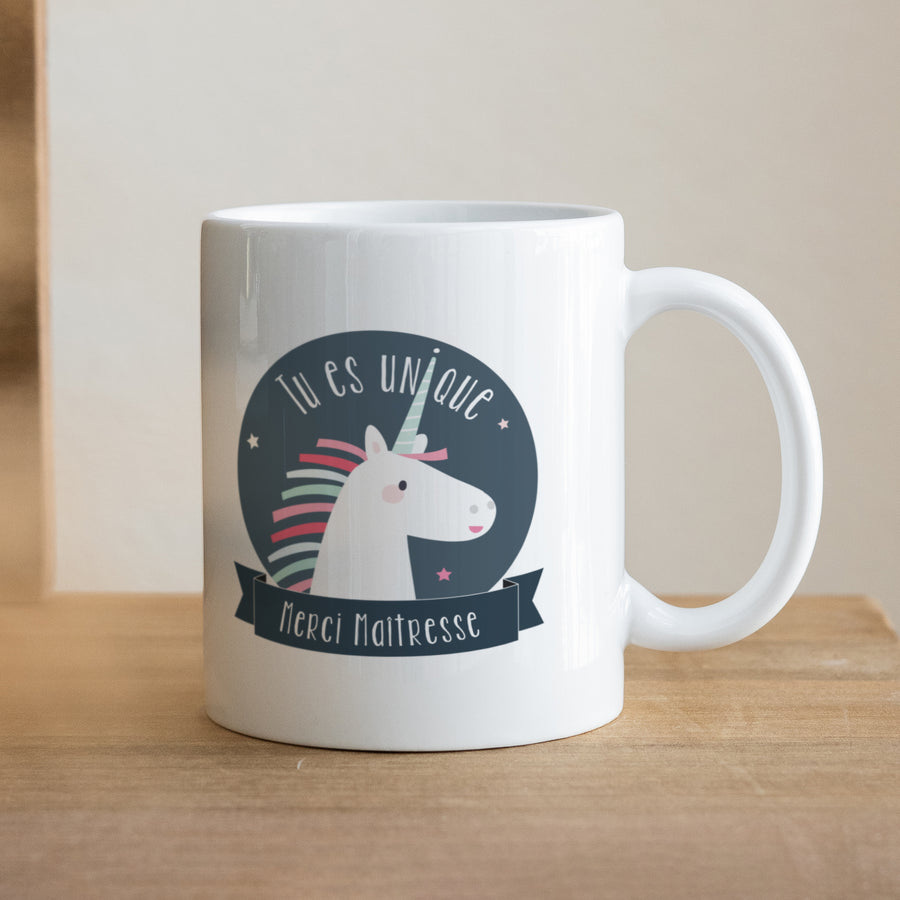 Mug Fin d'année Blanc Licorne Magique photo