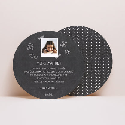 Faire-part Objets Rond Bulletin de fin d'Année photo N° 1