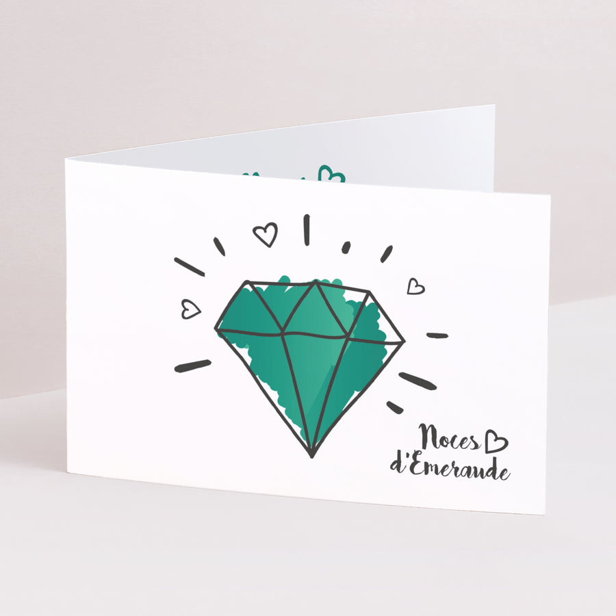 Invitations Anniversaire de mariage Double volet paysage Noces d'Emeraude photo