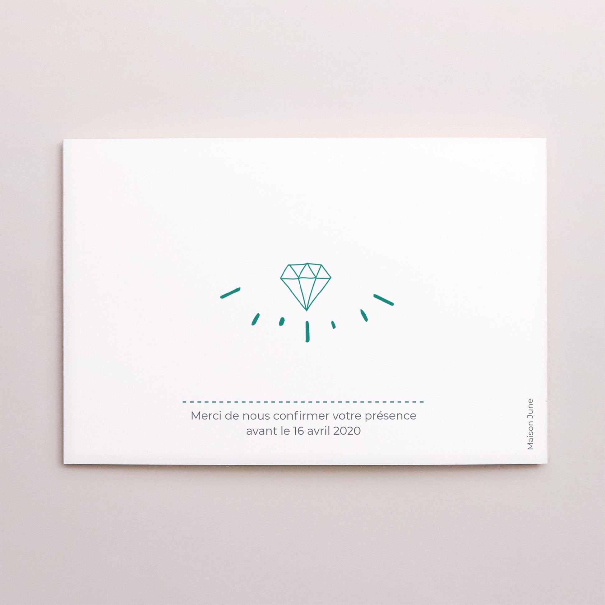 Invitations Anniversaire de mariage Double volet paysage Noces d'Emeraude photo N° 3