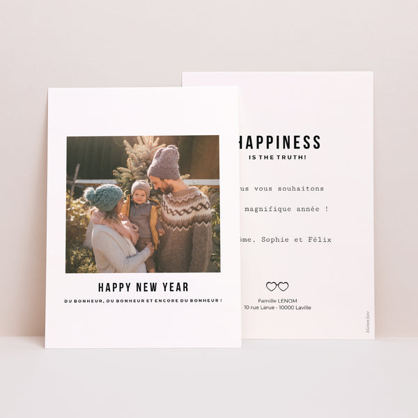 Carte de voeux Fin d'année Portrait Happy ! photo