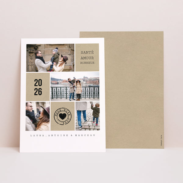 Carte de voeux Fin d'année Portrait Bonheur, santé photo