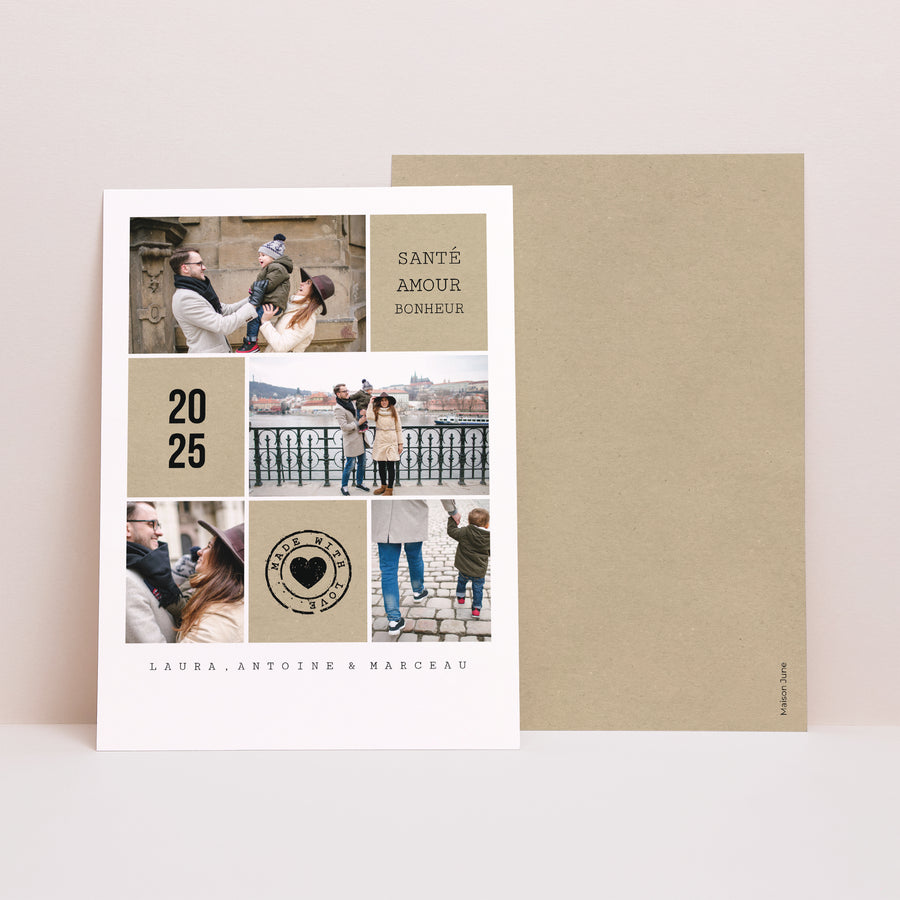 Carte de voeux Fin d'année Portrait Bonheur, santé photo