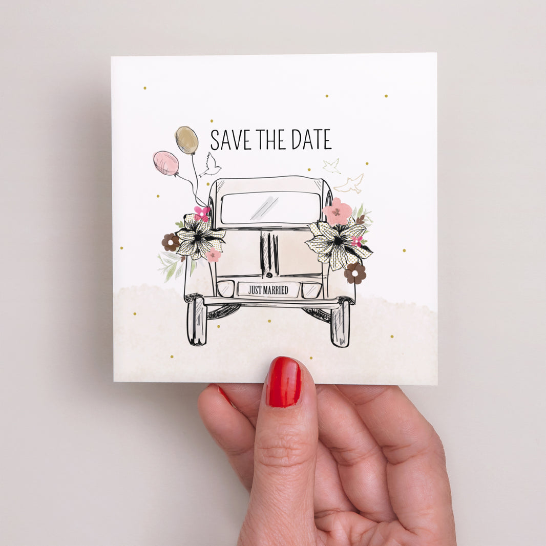 Save the date Mariage Carré 2CV Citroen photo N° 2