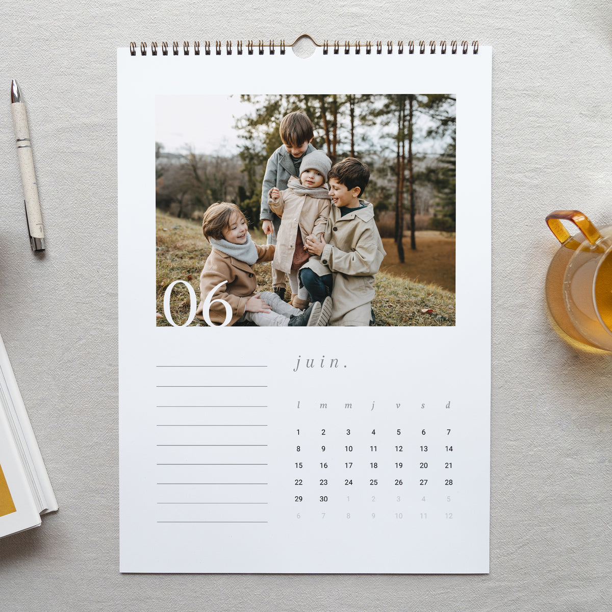 Calendrier Fin d'année Mural A3 Classique blanc photo N° 2