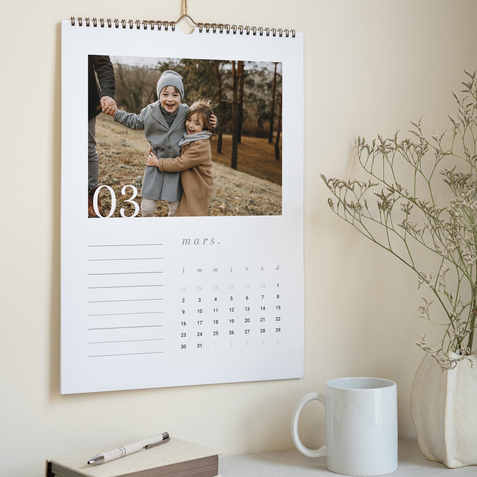 Calendrier Fin d'année Mural A3 Classique blanc photo N° 3