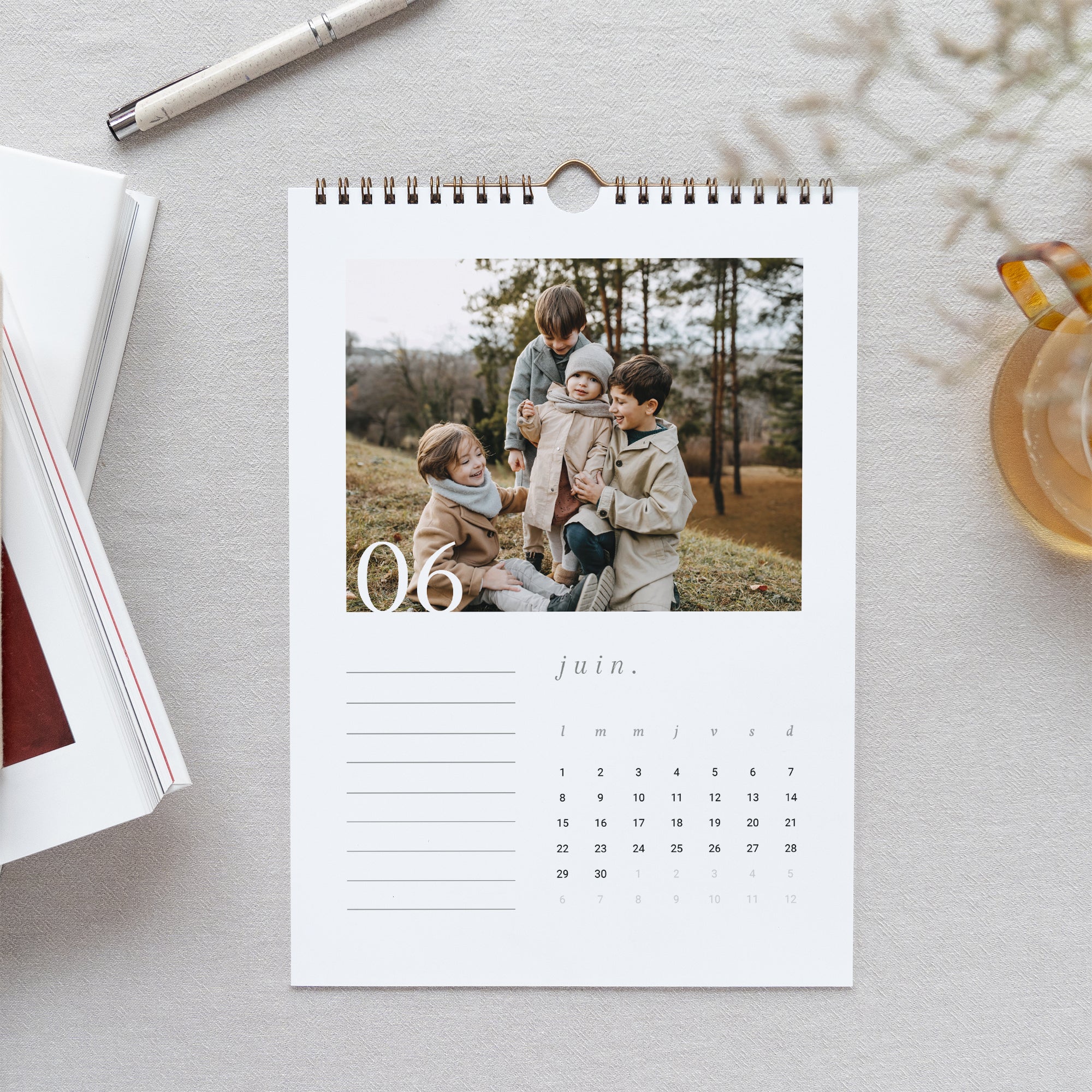 Calendrier Fin d'année Mural A4 Classique blanc photo N° 2