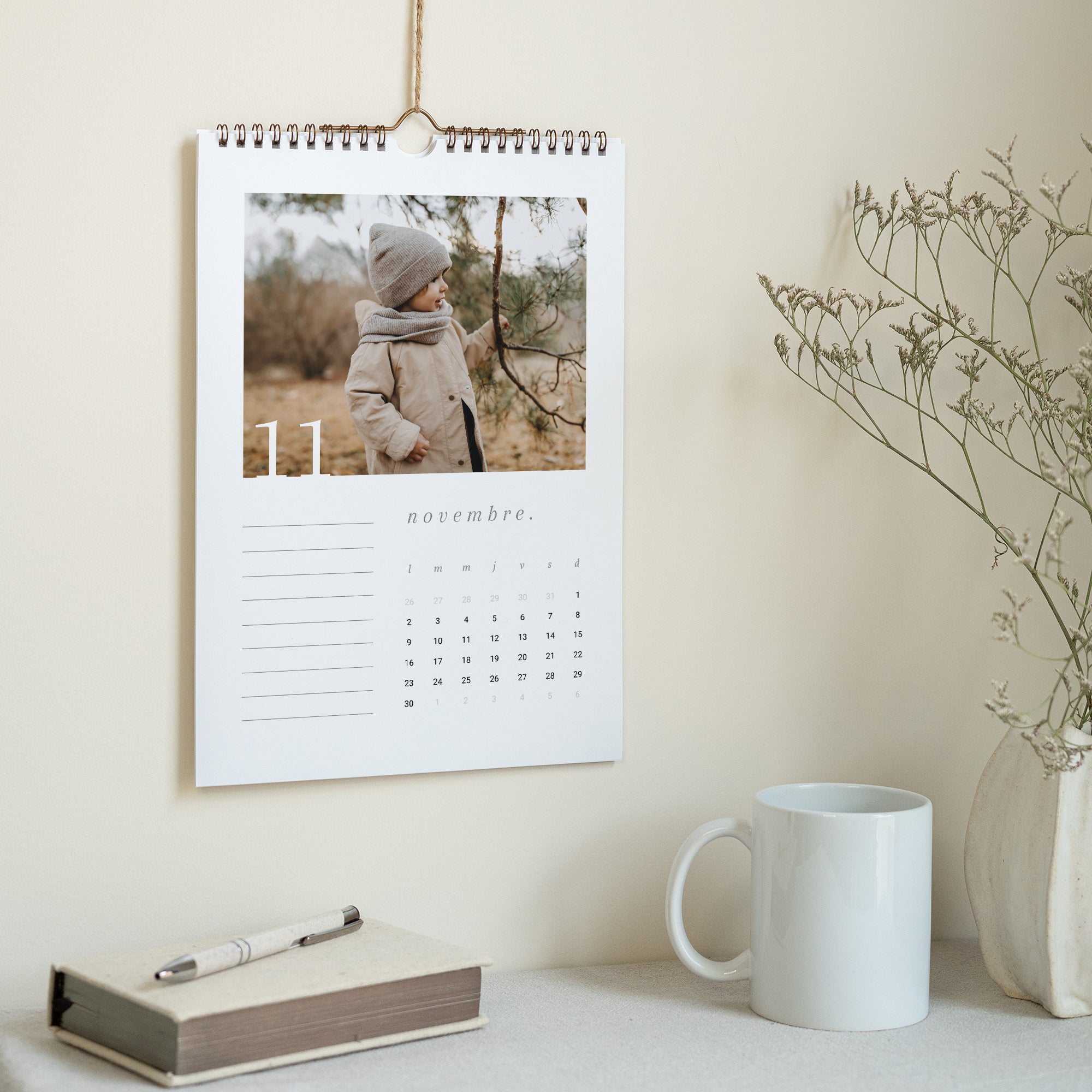 Calendrier Fin d'année Mural A4 Classique blanc photo N° 3