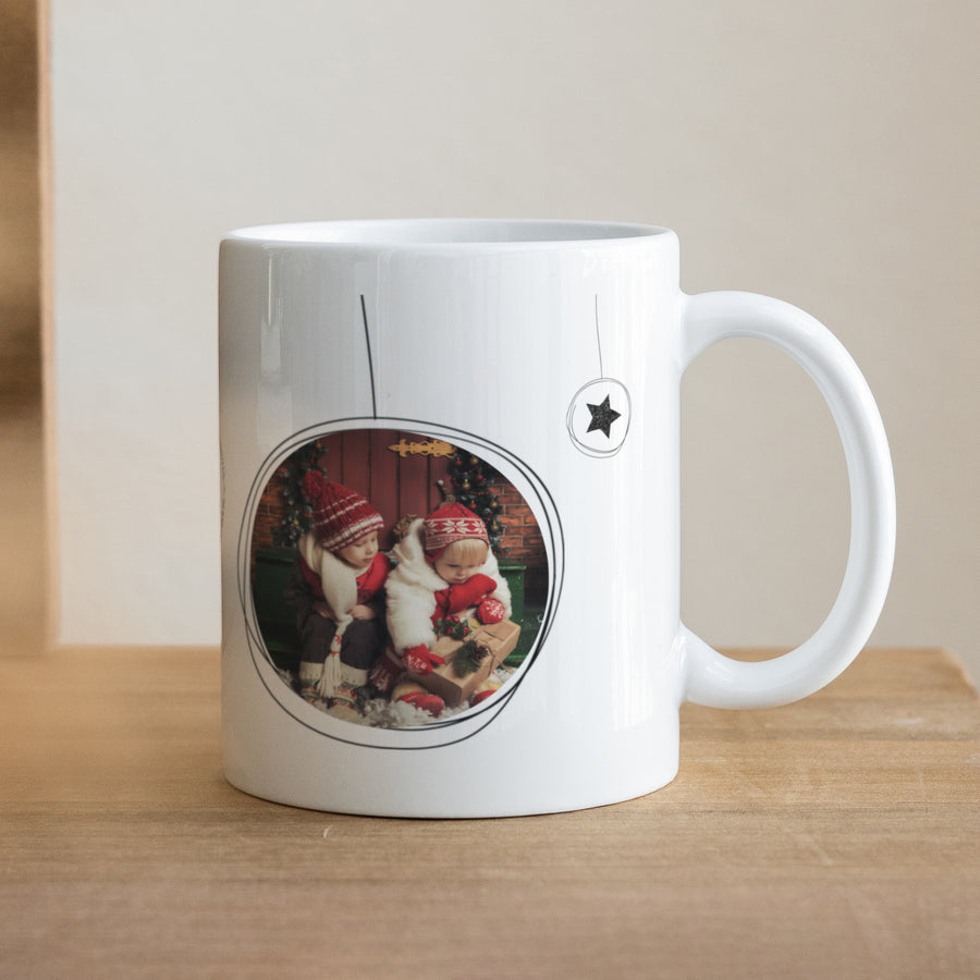 Mug Objets Blanc Boules Noël & Etoiles photo