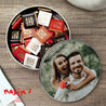 Boite métallique ronde, garnie de chocolats Saint Valentin II photo N° 1