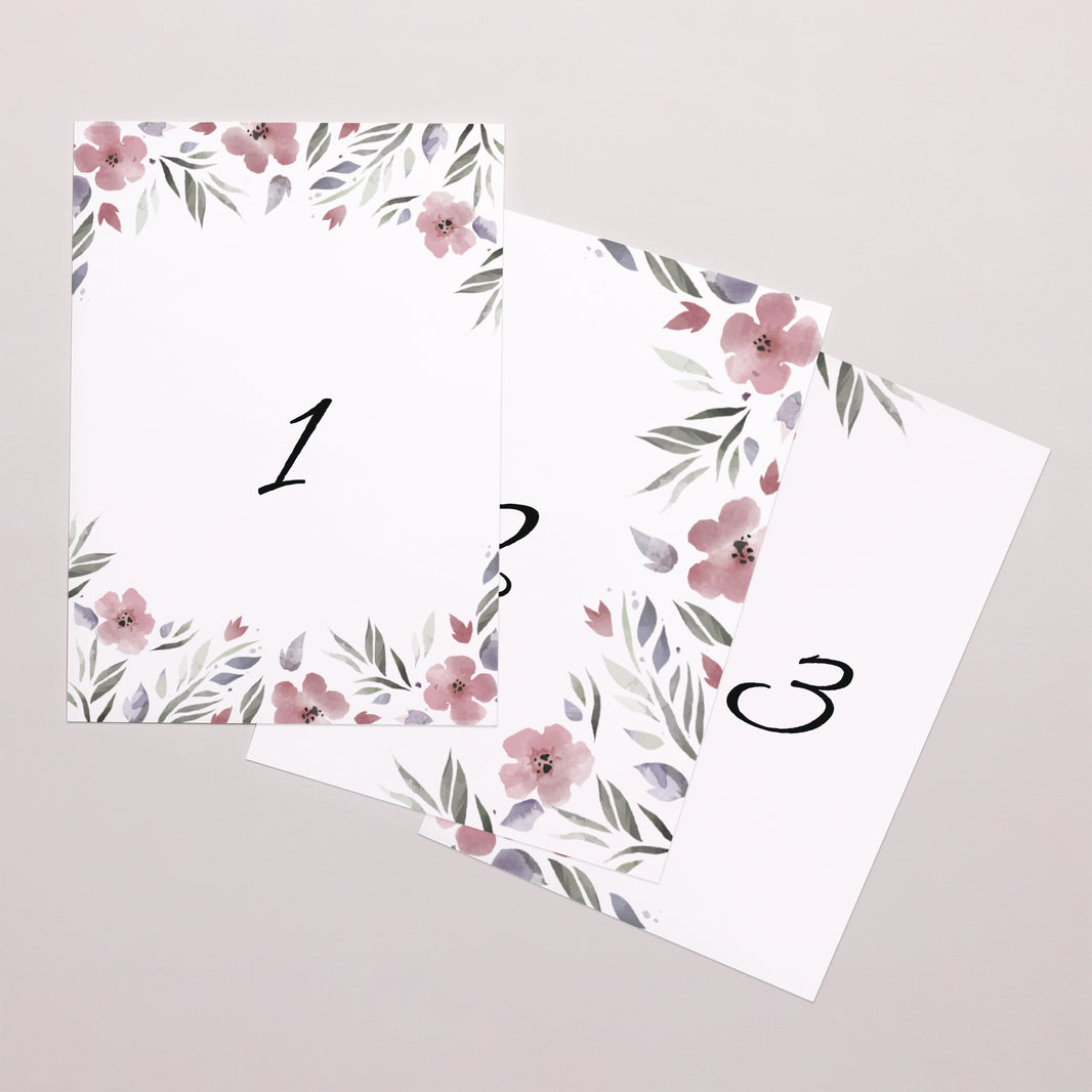 Marque table Mariage Rectangle Fleurs romantiques photo N° 1