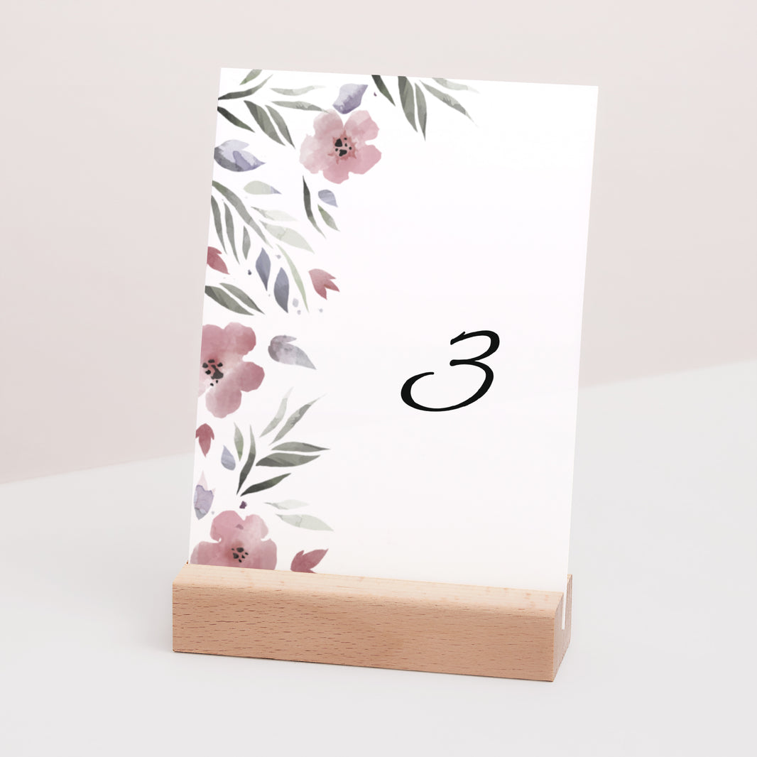 Marque table Mariage Rectangle Fleurs romantiques photo N° 3