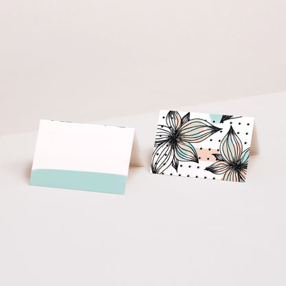 Marque-place Mariage 2 volets Fleurs Motifs Fun photo N° 1