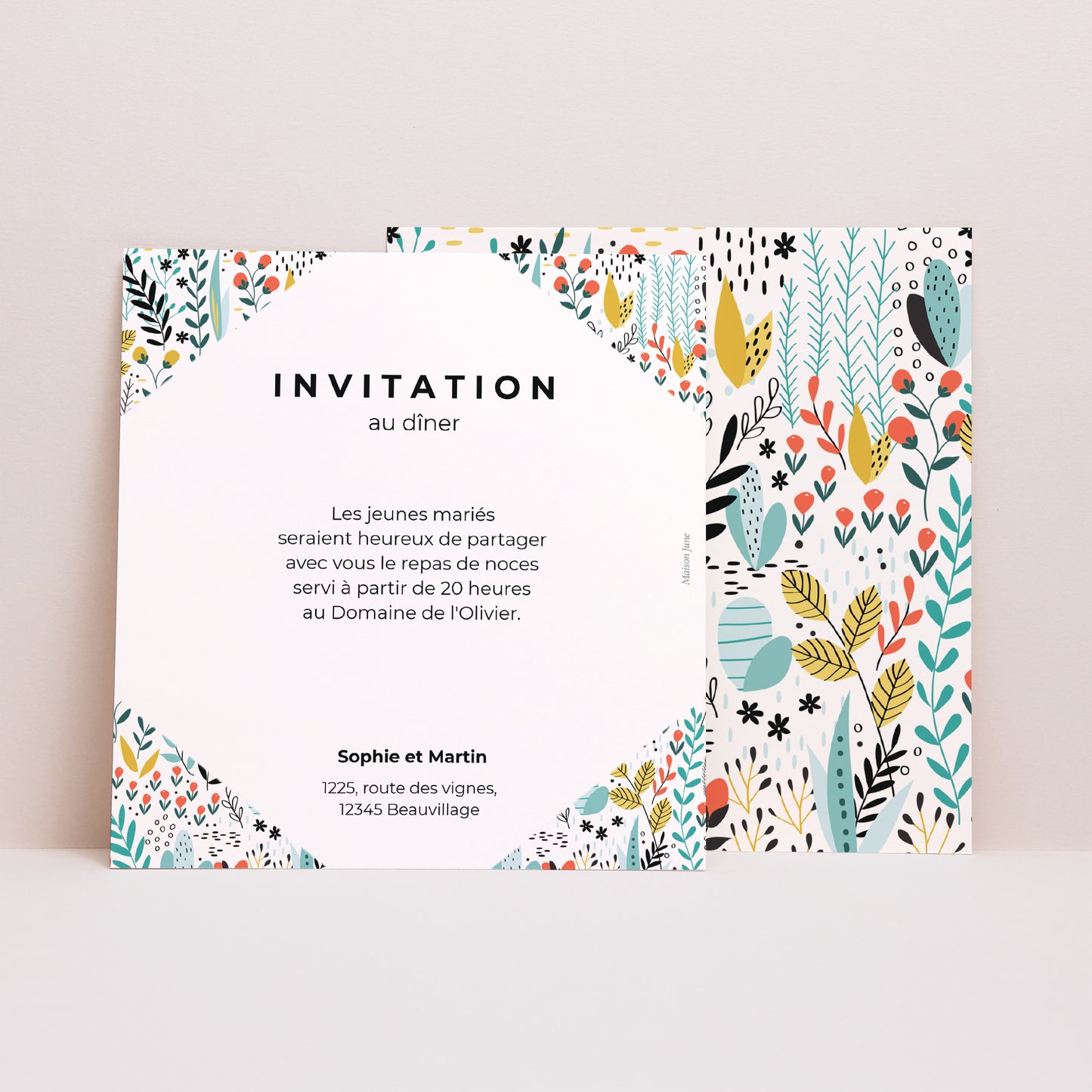 Invitations Mariage Carré Prairie sauvage photo N° 1