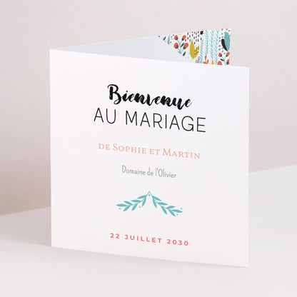 Faire-part Mariage Carré double volet Prairie sauvage photo N° 1