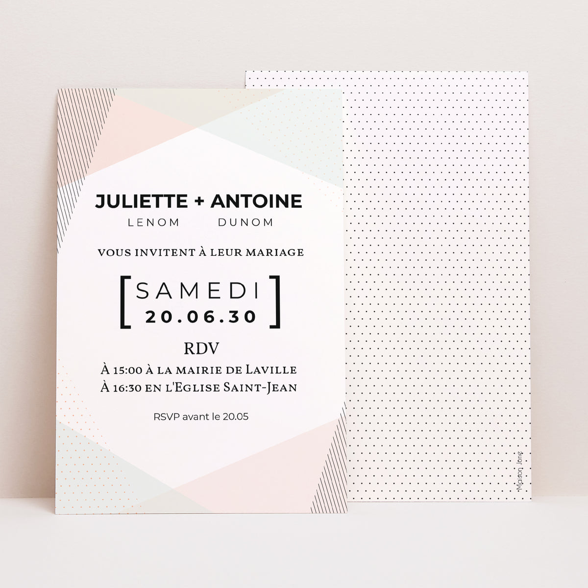 Faire-part Mariage Portrait Style cubiste photo N° 1