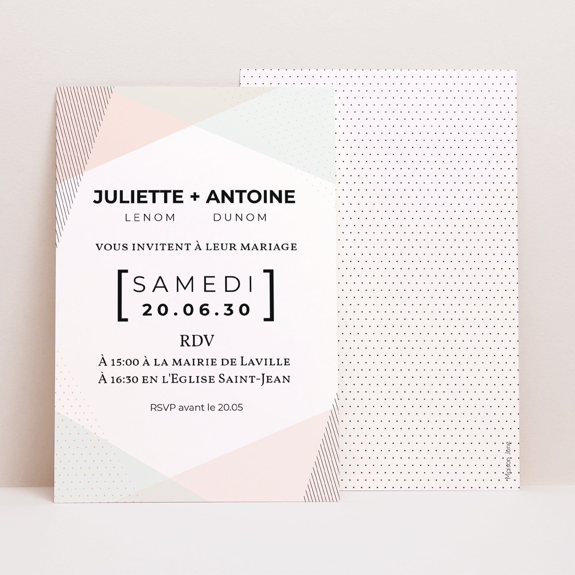 Faire-part Mariage Portrait Style cubiste photo N° 1